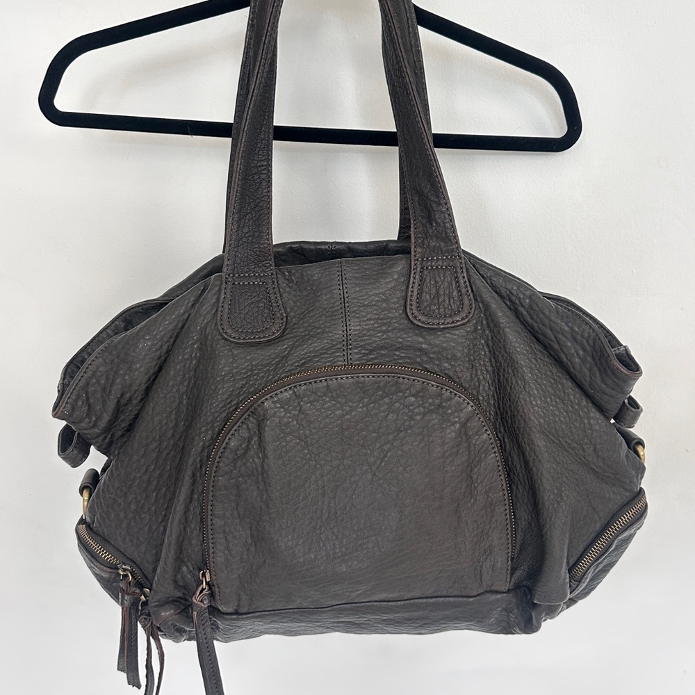Elegant Dark brown Leather Bag Petite Mendigote